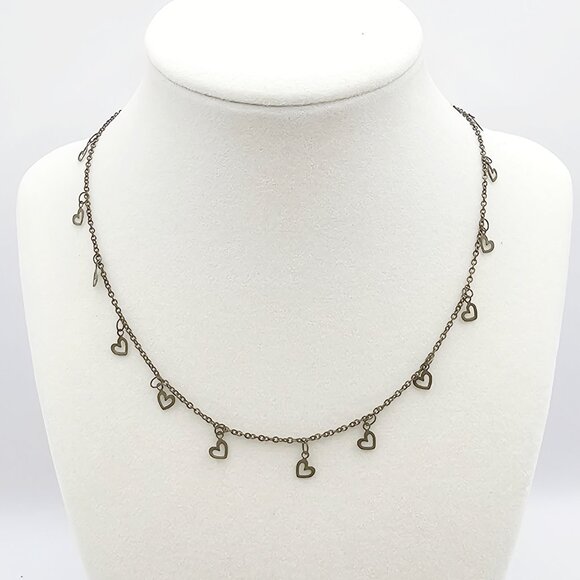 Bronze Colored Heart Choker - Picture 2 of 3